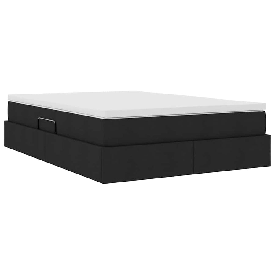 Opbergbed met matras met matras Zwart 140 x 190 cm Polyester