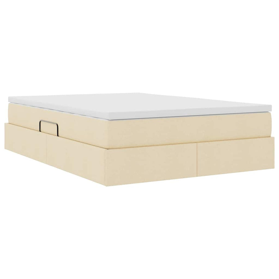 Opbergbed met matras met matras Crème 140 x 190 cm Polyester