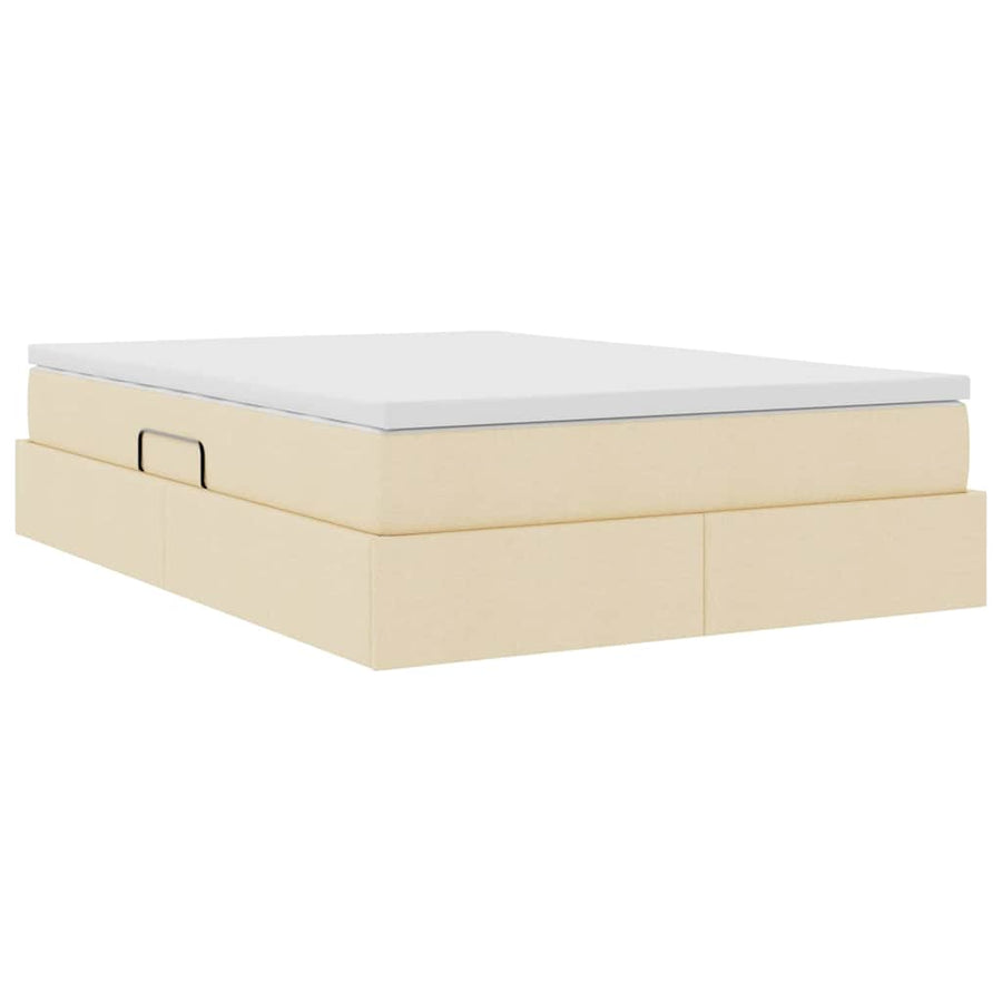Opbergbed met matras met matras Crème 140 x 190 cm Polyester
