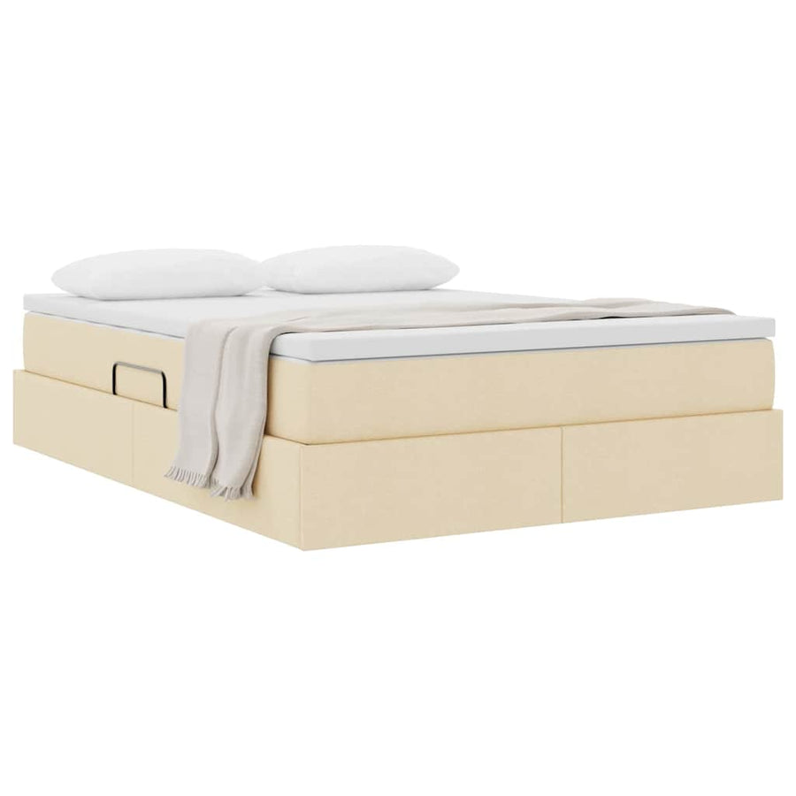 Opbergbed met matras met matras Crème 140 x 190 cm Polyester