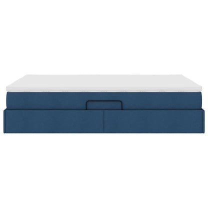 Opbergbed met matras met matras Blauw 140 x 190 cm Polyester