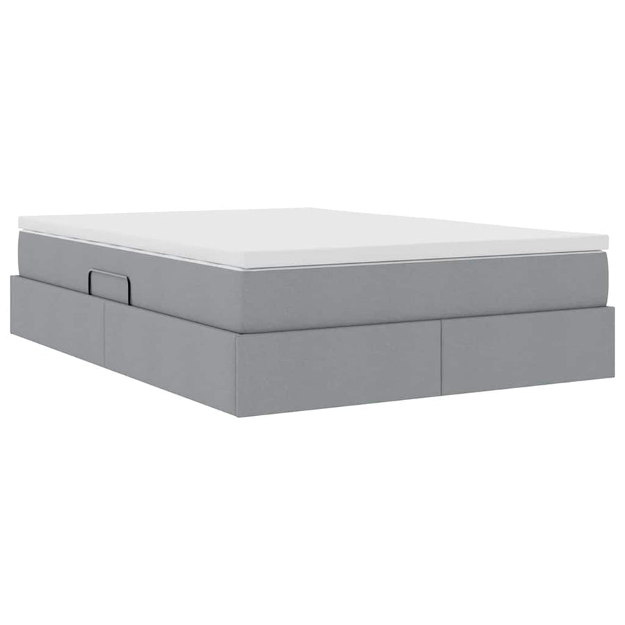 Opbergbed met matras Lichtgrijs 140 x 200 cm Polyester