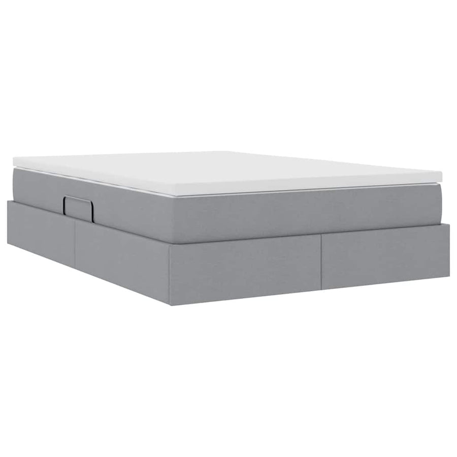 Opbergbed met matras Lichtgrijs 140 x 200 cm Polyester
