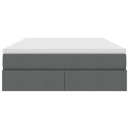 Opbergbed met matras Donkergrijs 140 x 200 cm Polyester