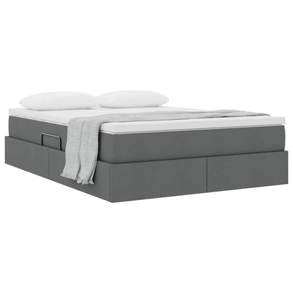 Opbergbed met matras Donkergrijs 140 x 200 cm Polyester