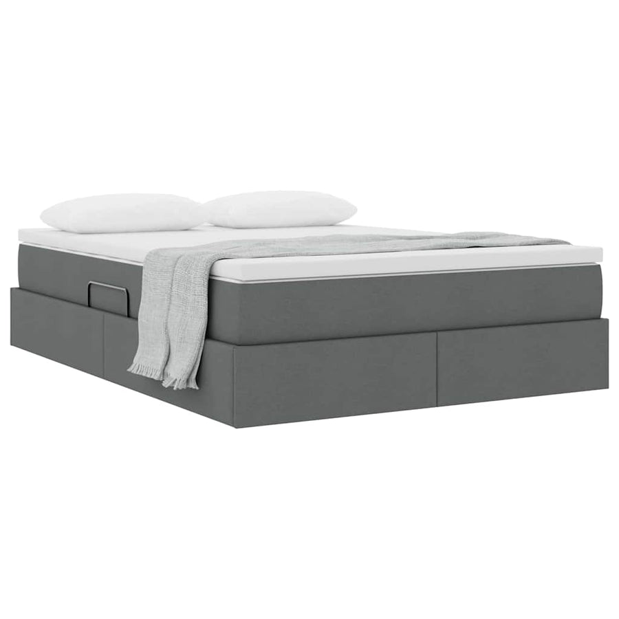 Opbergbed met matras Donkergrijs 140 x 200 cm Polyester