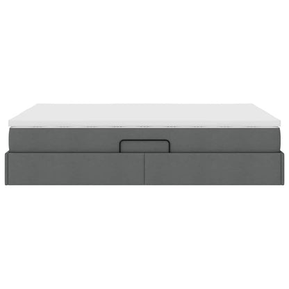 Opbergbed met matras Donkergrijs 140 x 200 cm Polyester