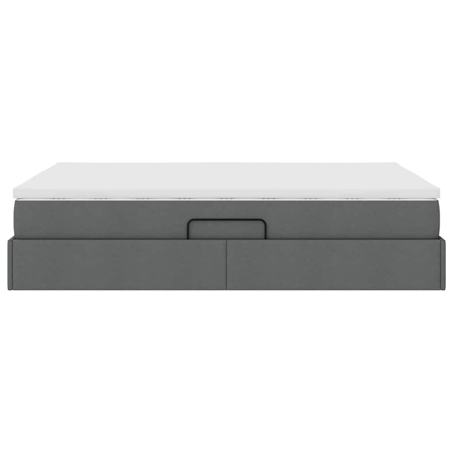 Opbergbed met matras Donkergrijs 140 x 200 cm Polyester