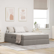 Opbergbed 140x200 cm taupe met matras