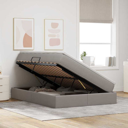 Opbergbed met matras met matras Taupe 140 x 200 cm Polyester