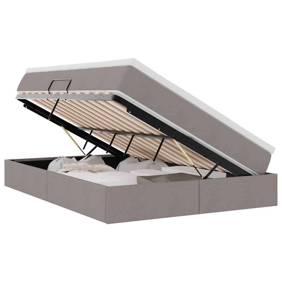 Opbergbed met matras met matras Taupe 140 x 200 cm Polyester