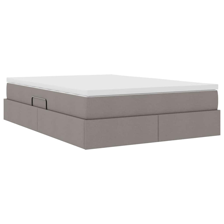 Opbergbed met matras met matras Taupe 140 x 200 cm Polyester