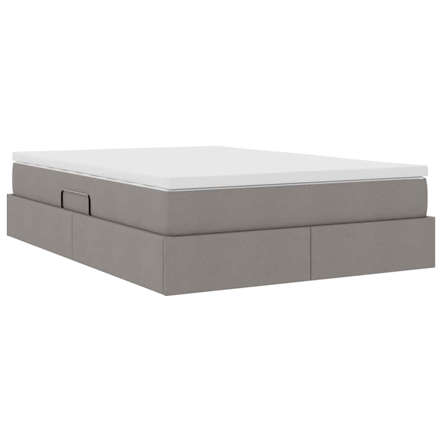 Opbergbed met matras met matras Taupe 140 x 200 cm Polyester