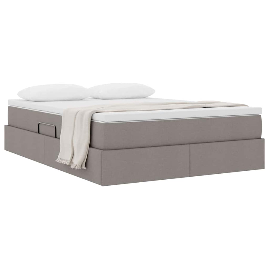Opbergbed met matras met matras Taupe 140 x 200 cm Polyester