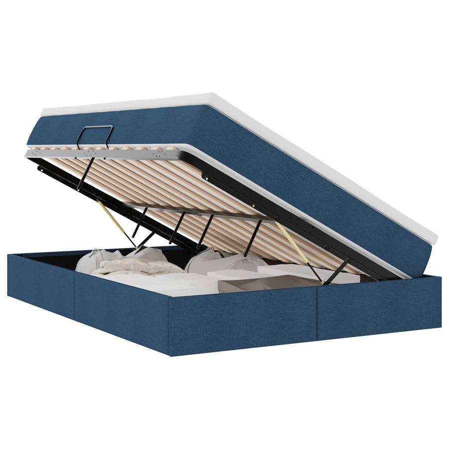 Opbergbed met matras met matras Blauw 140 x 200 cm Polyester