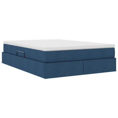 Opbergbed met matras met matras Blauw 140 x 200 cm Polyester