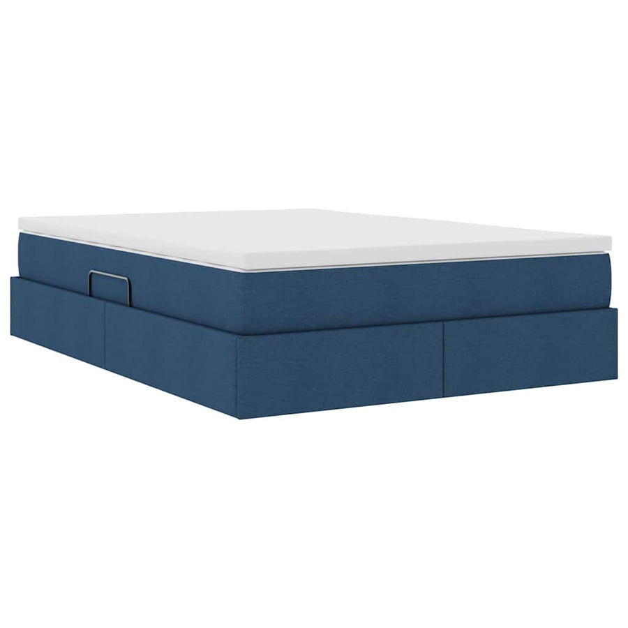 Opbergbed met matras met matras Blauw 140 x 200 cm Polyester