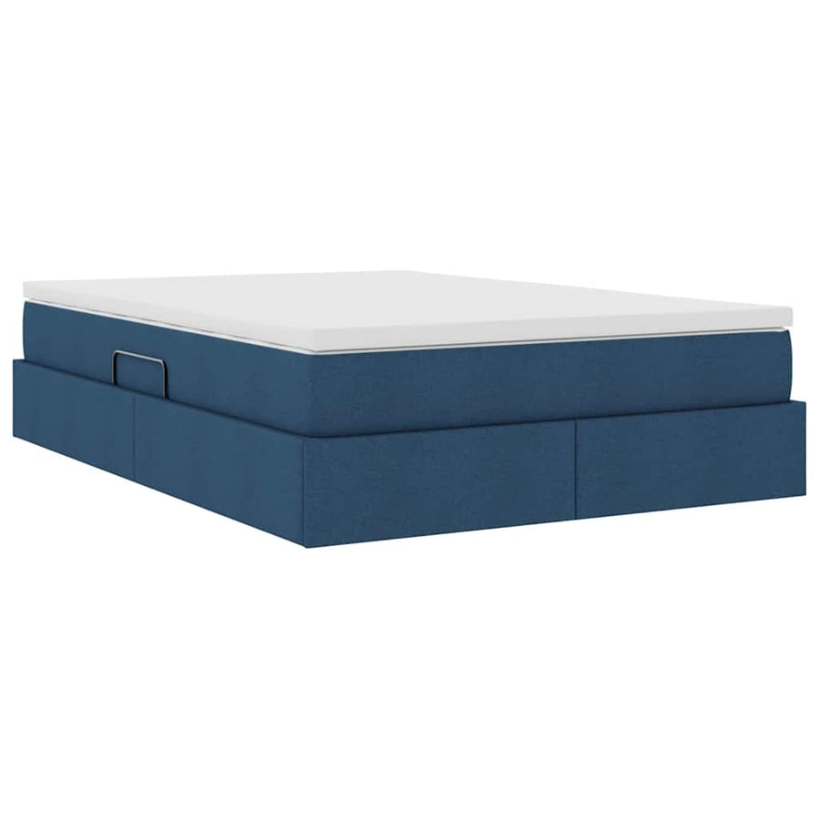 Opbergbed met matras met matras Blauw 140 x 200 cm Polyester
