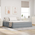 Opslag bed met matras Lichtgrijs 160 x 200 cm Polyester