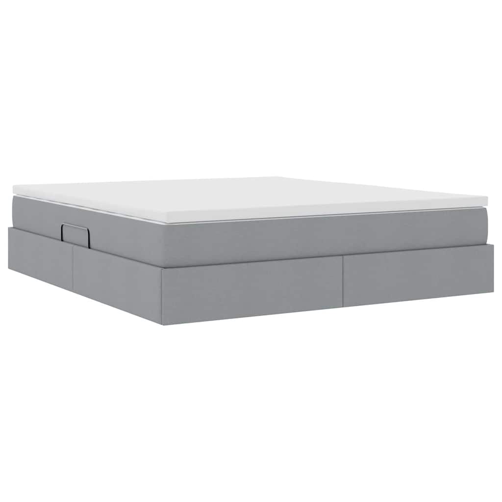 Opbergbed met matras Lichtgrijs 160 x 200 cm Polyester