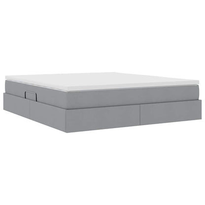 Opbergbed met matras Lichtgrijs 160 x 200 cm Polyester
