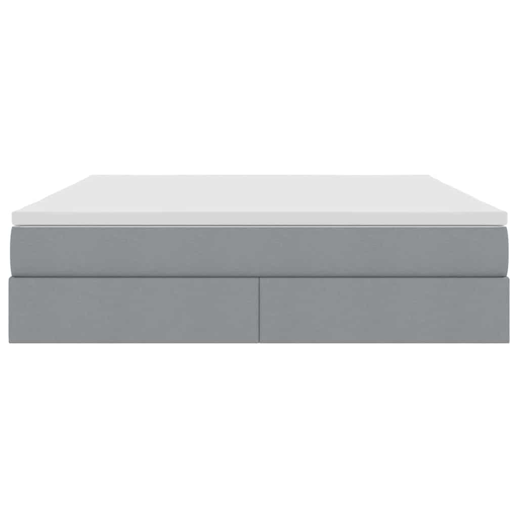 Opbergbed met matras Lichtgrijs 160 x 200 cm Polyester