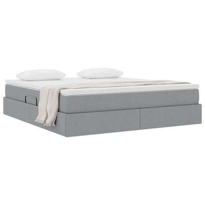 Opbergbed met matras Lichtgrijs 160 x 200 cm Polyester