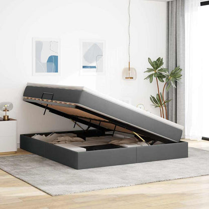 Opbergbed met matras Donkergrijs 160 x 200 cm Polyester