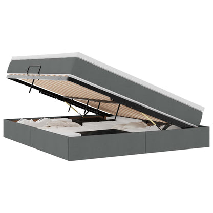 Opbergbed met matras Donkergrijs 160 x 200 cm Polyester
