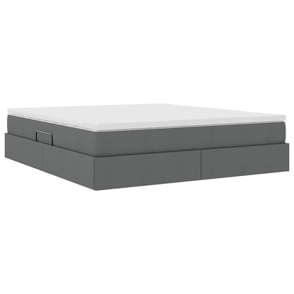 Opbergbed met matras Donkergrijs 160 x 200 cm Polyester