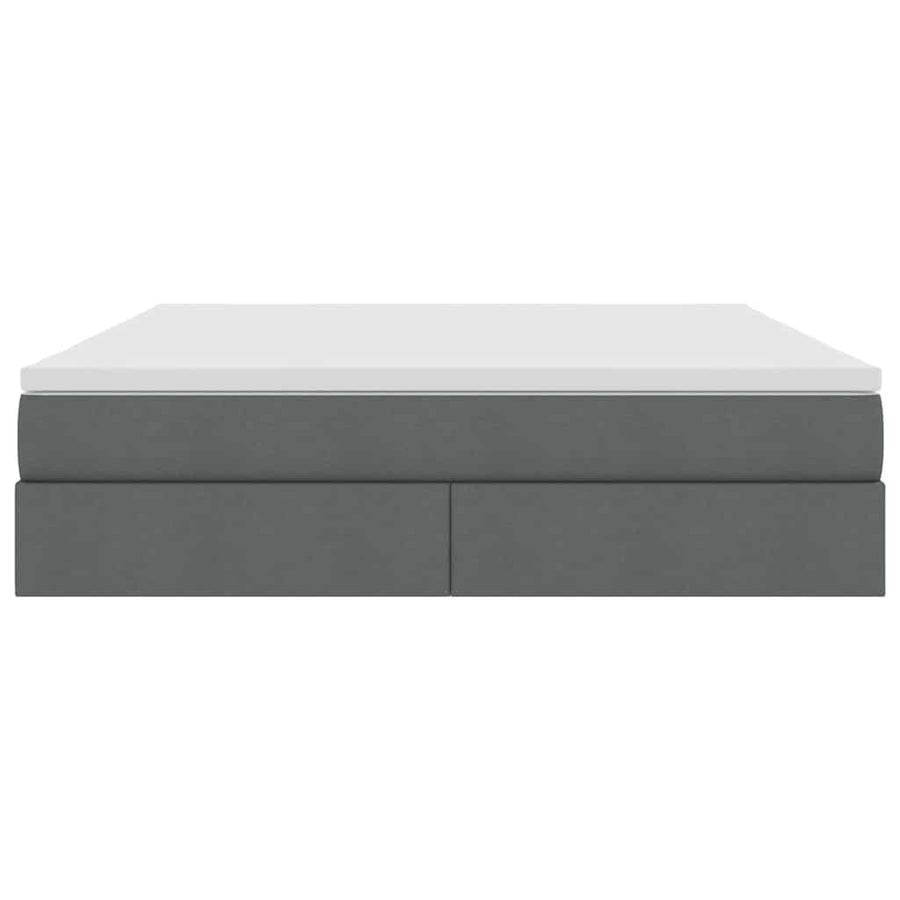 Opbergbed met matras Donkergrijs 160 x 200 cm Polyester