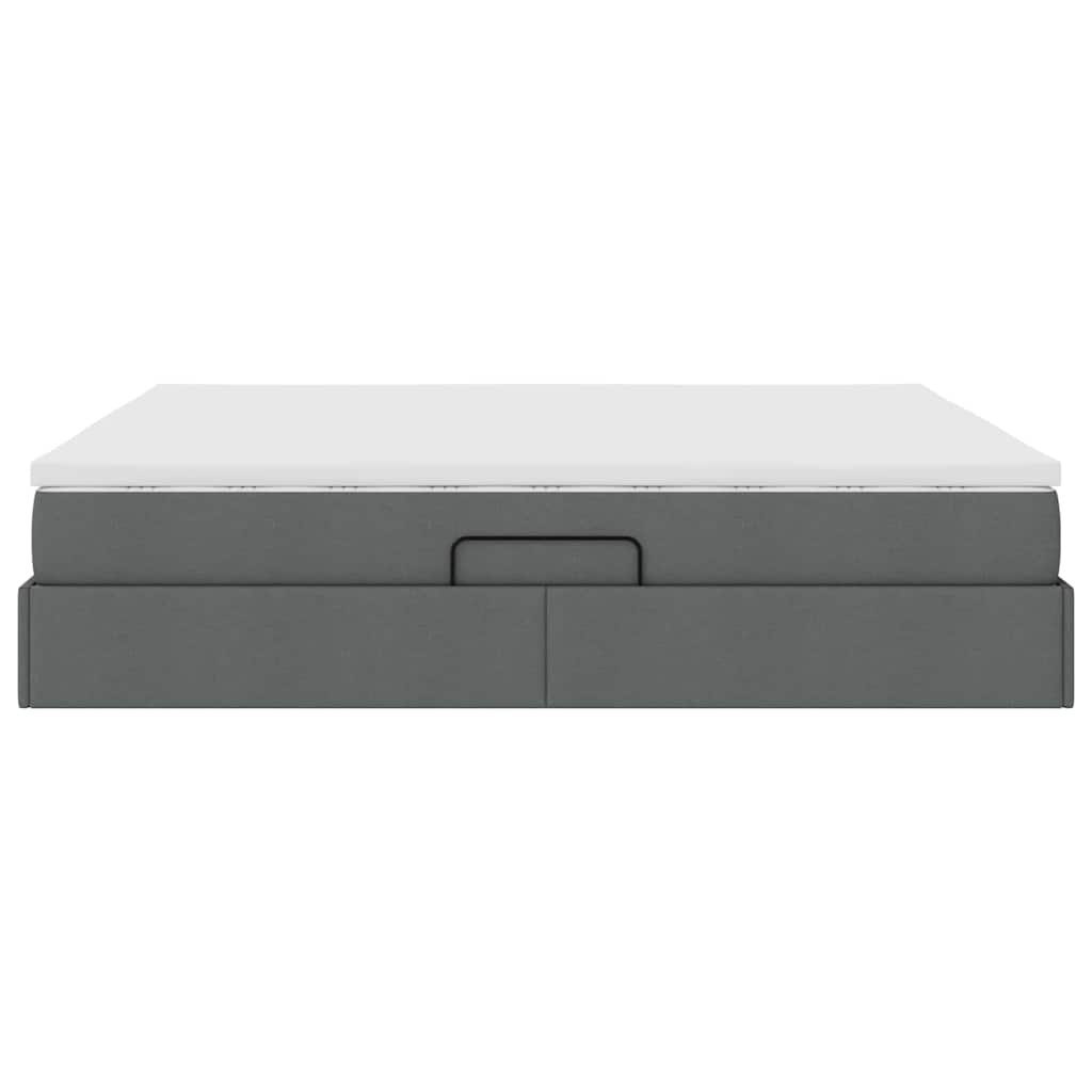 Opbergbed met matras Donkergrijs 160 x 200 cm Polyester
