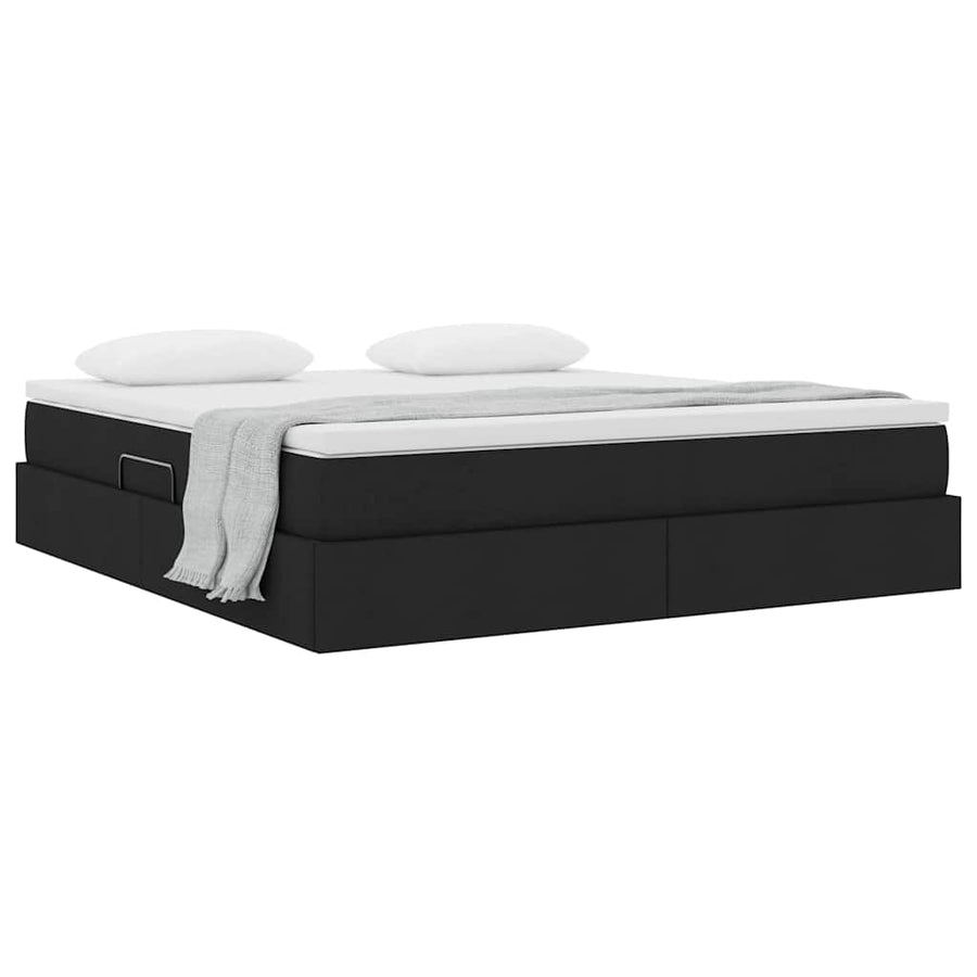 Opbergbed met matras met matras Zwart 160 x 200 cm Polyester