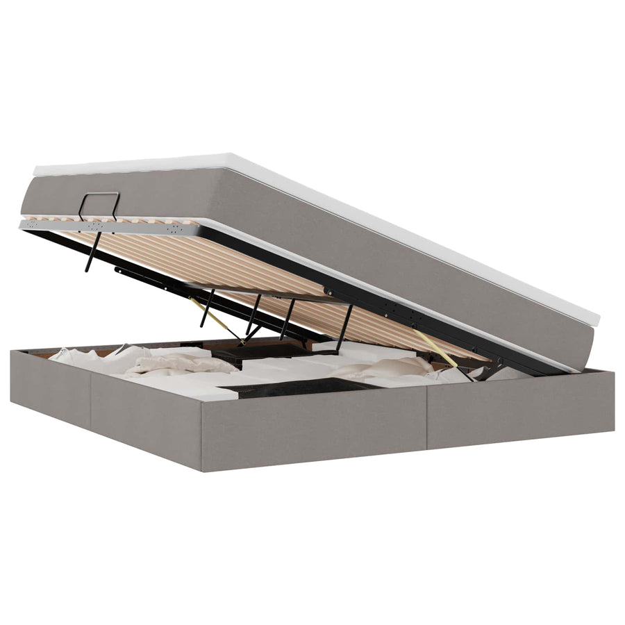Opbergbed met matras met matras Taupe 160 x 200 cm Polyester