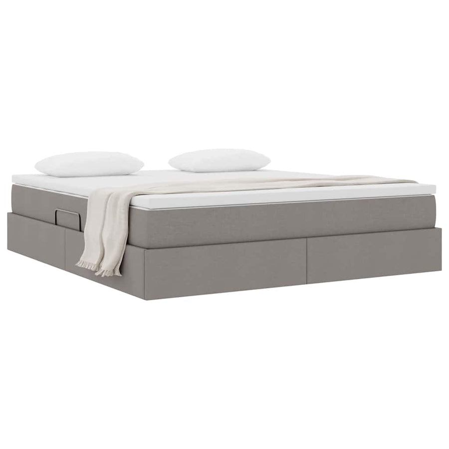 Opbergbed met matras met matras Taupe 160 x 200 cm Polyester