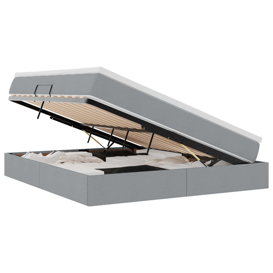 Opbergbed met matras Lichtgrijs 180 x 200 cm Polyester