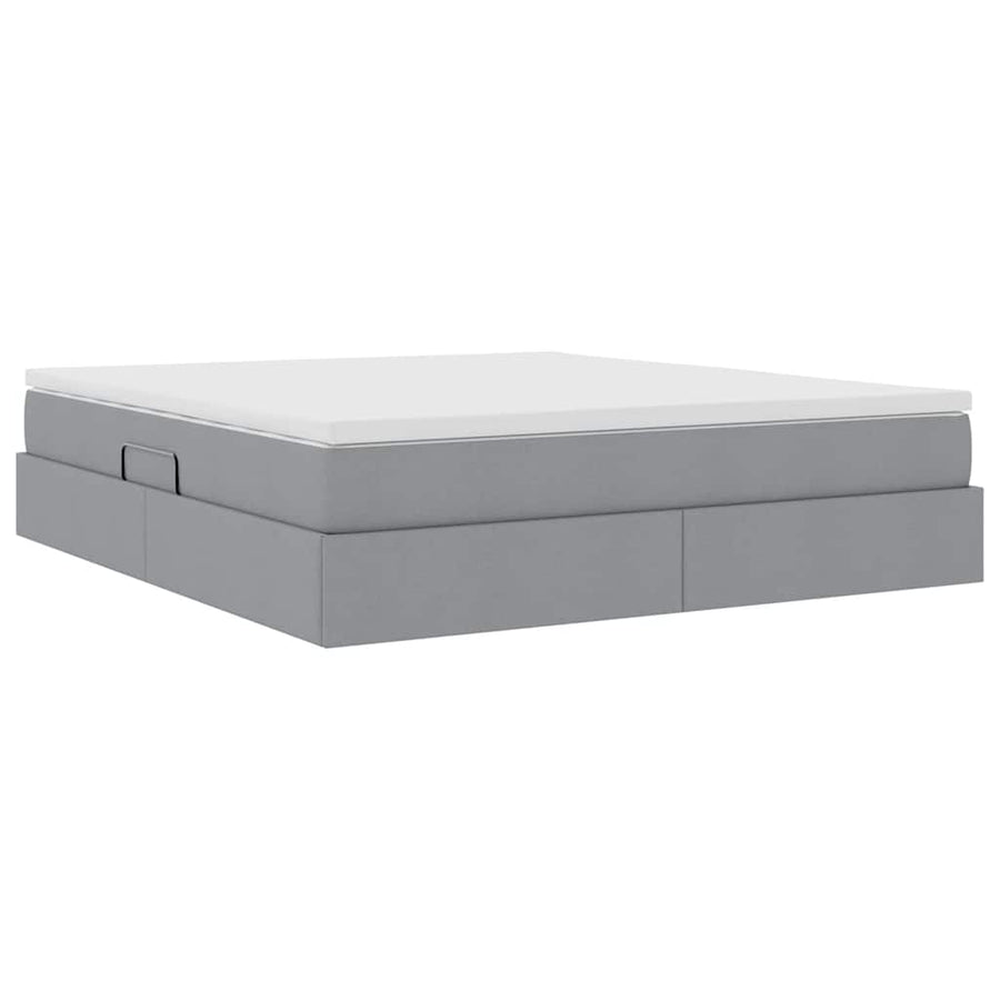 Opbergbed met matras Lichtgrijs 180 x 200 cm Polyester