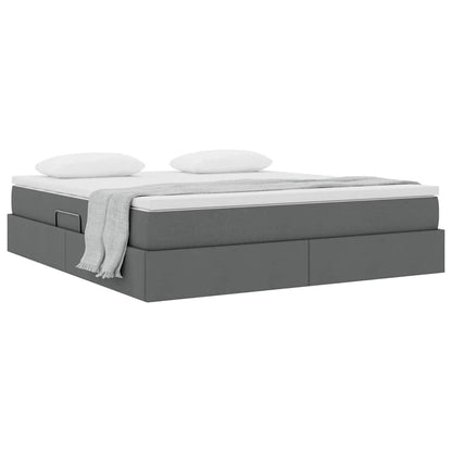 Opbergbed met matras Donkergrijs 180 x 200 cm Polyester