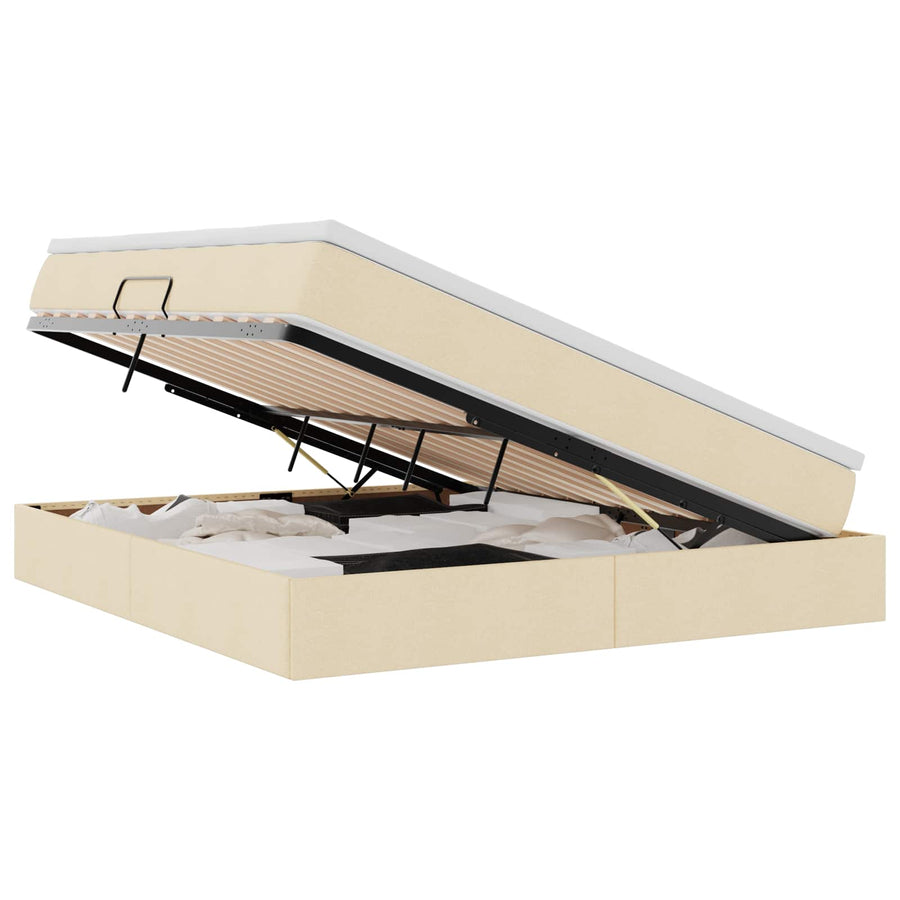 Opbergbed met matras met matras Crème 180 x 200 cm Polyester