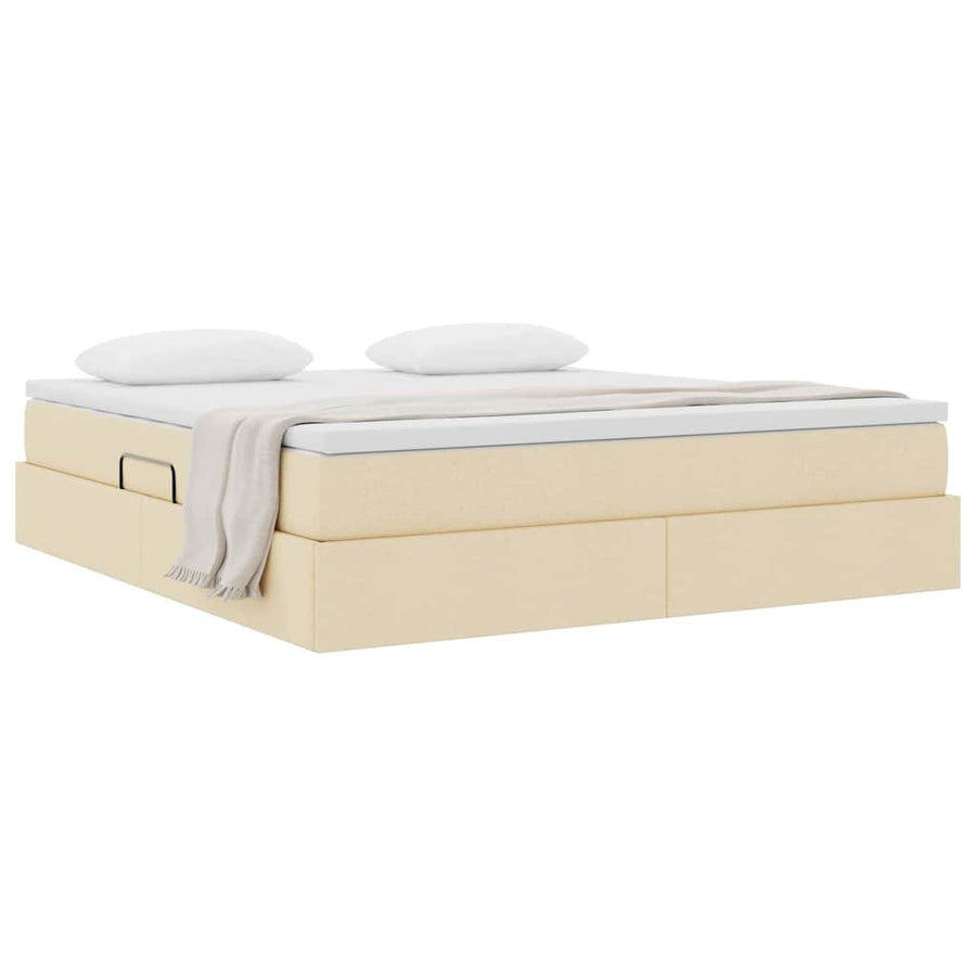 Opbergbed met matras met matras Crème 180 x 200 cm Polyester