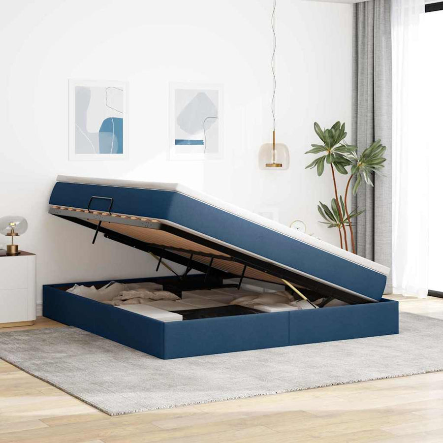 Opbergbed met matras met matras Blauw 180 x 200 cm Polyester