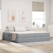 Opbergbed 200x200 cm lichtgrijs polyester
