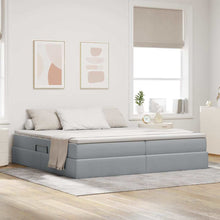 Opbergbed met matras Lichtgrijs 200 x 200 cm Polyester