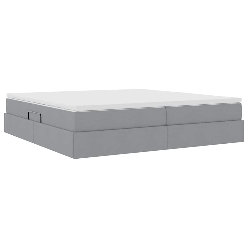 Opbergbed met matras Lichtgrijs 200 x 200 cm Polyester