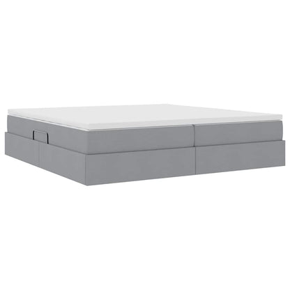 Opbergbed met matras Lichtgrijs 200 x 200 cm Polyester