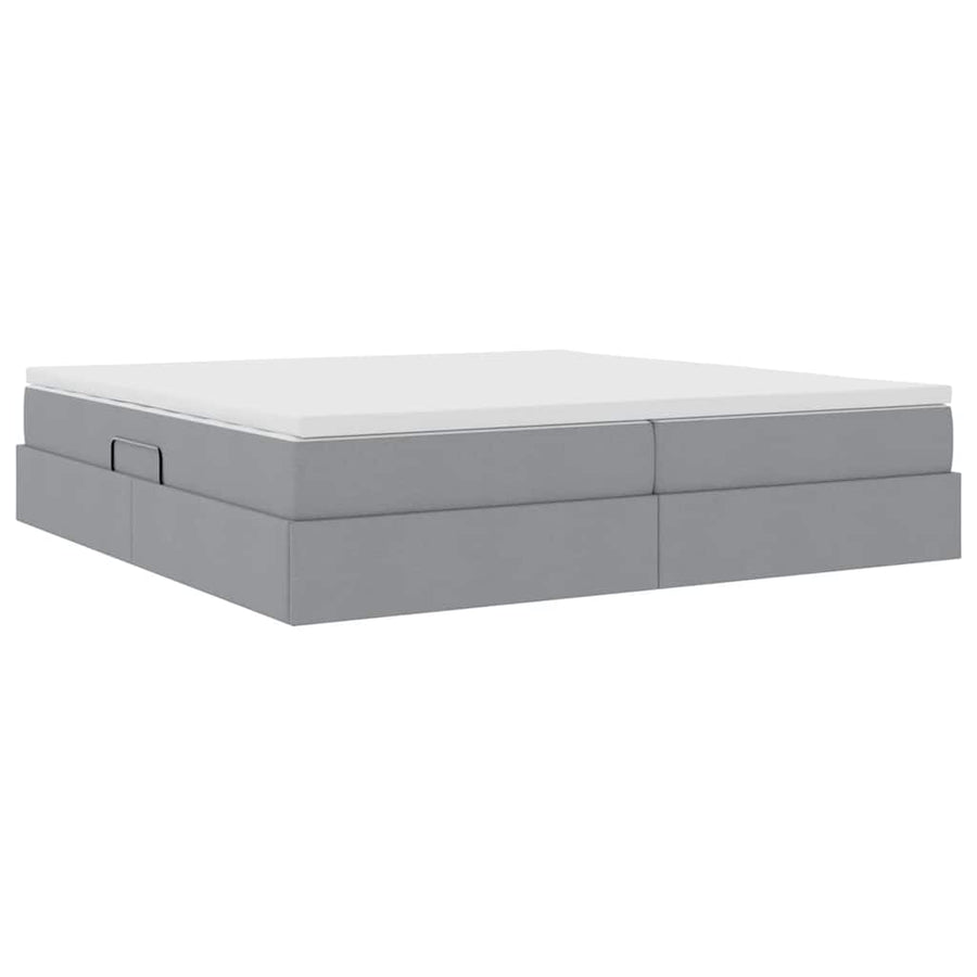Opbergbed met matras Lichtgrijs 200 x 200 cm Polyester