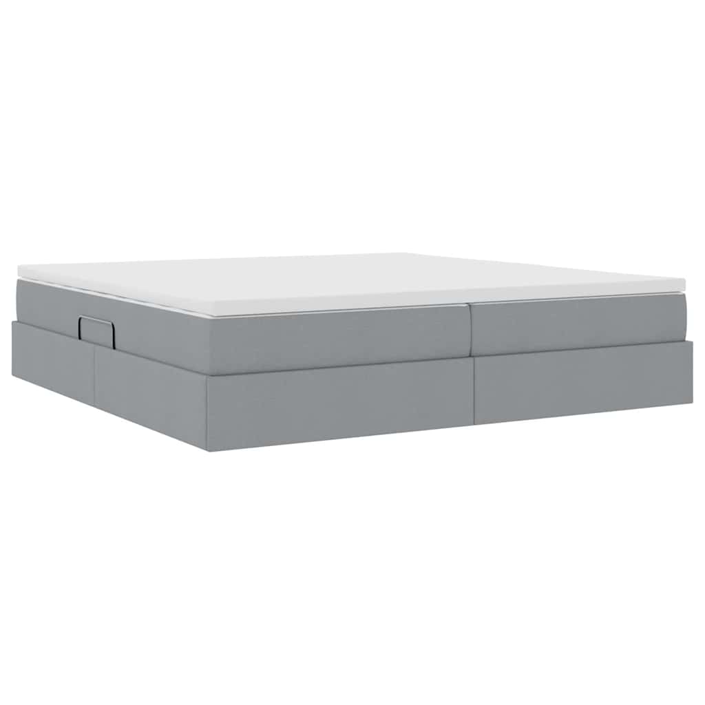 Opbergbed met matras Lichtgrijs 200 x 200 cm Polyester