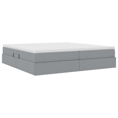 Opbergbed met matras Lichtgrijs 200 x 200 cm Polyester