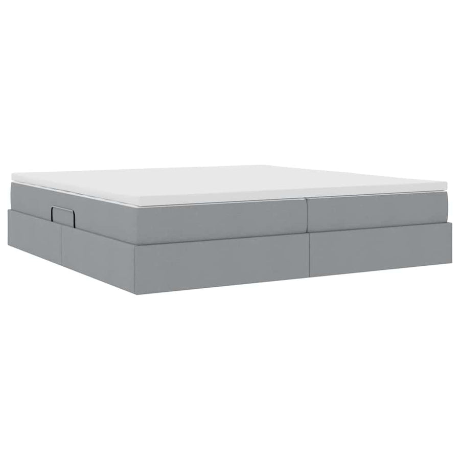 Opbergbed met matras Lichtgrijs 200 x 200 cm Polyester