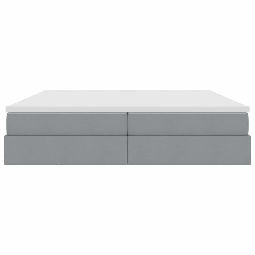 Opbergbed met matras Lichtgrijs 200 x 200 cm Polyester